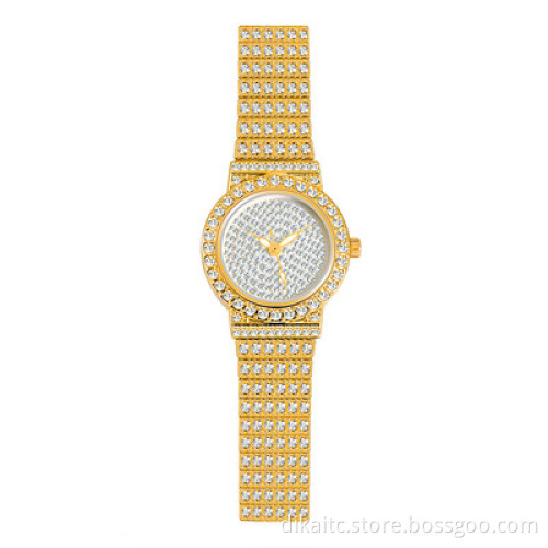 BS 1101 Luxury Ladies Gold Wristwatch Full Diamond Women Watch Bracelet Rhinestones Steel Watch Strap Luxury Watches